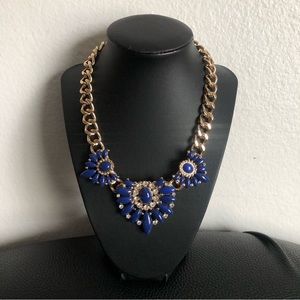 Forever 21 Blue & Gold Statement Necklace